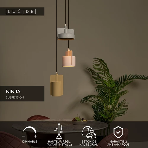 Lucide NINJA - Suspension - 3xE27 - Multicolor - USP